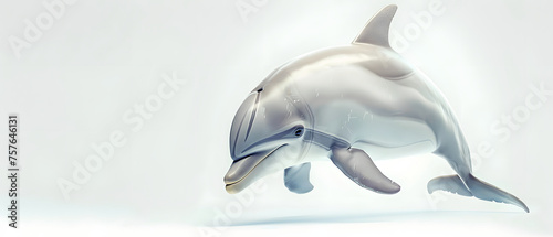 Dolphin Real Model Isolated on a White Background
