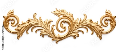 A gold border adorned with leaves and swirls is featured on a white background, creating a stunning design reminiscent of a beautiful handcrafted wood art piece