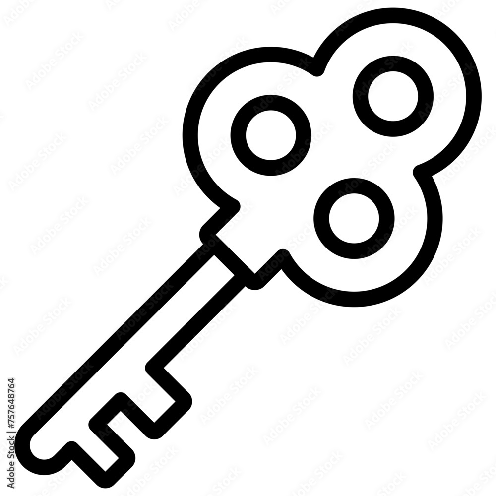 key icon illustration design with outline key icon illustration design with outline