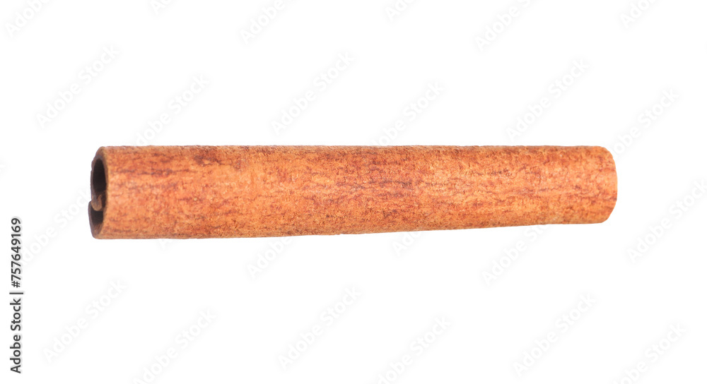 One aromatic cinnamon stick isolated on white One aromatic cinnamon stick isolated on white