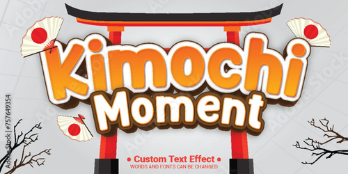 Free vector japan text effect, editable and temple text style