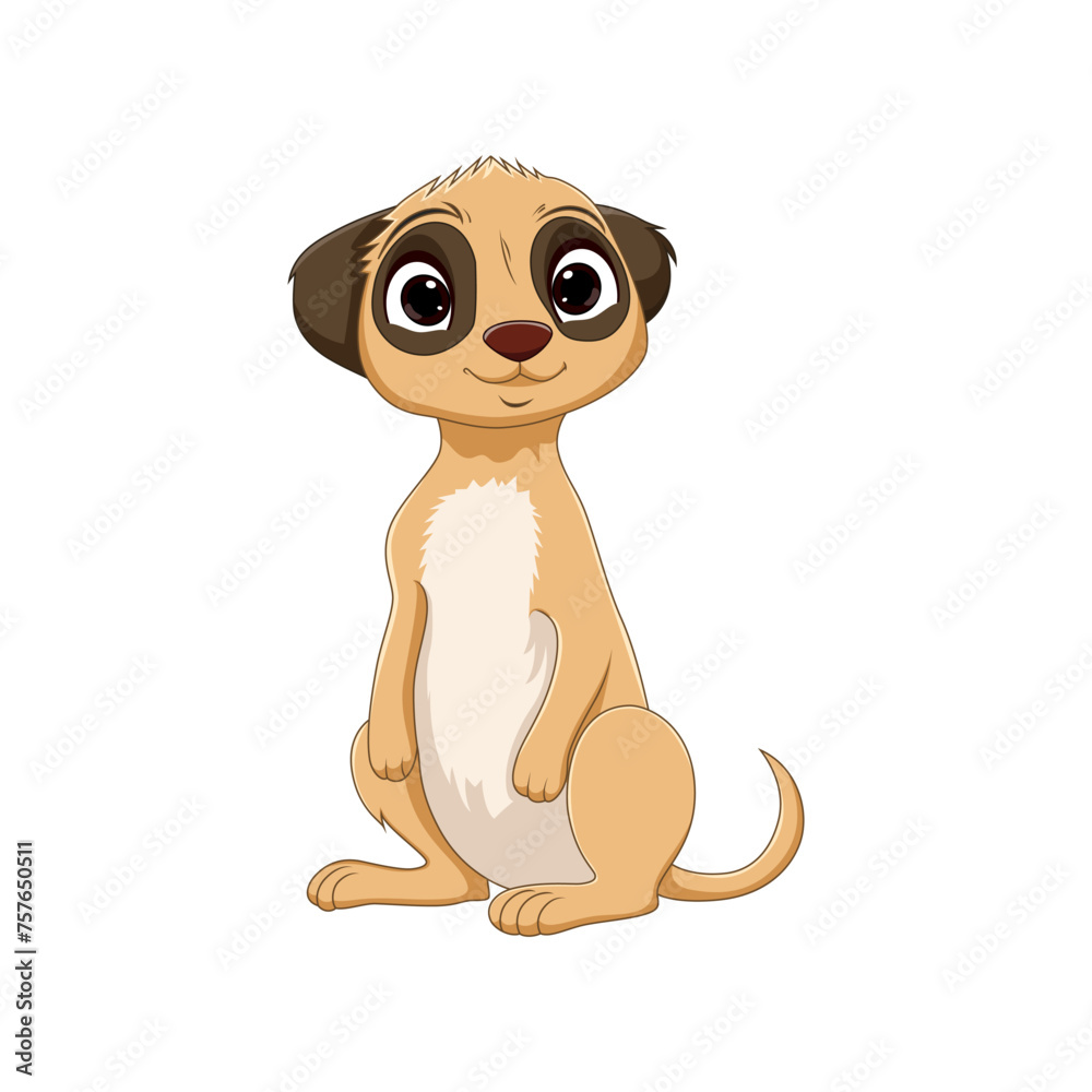 Cute meerkat cartoon on white background Cute meerkat cartoon on white background