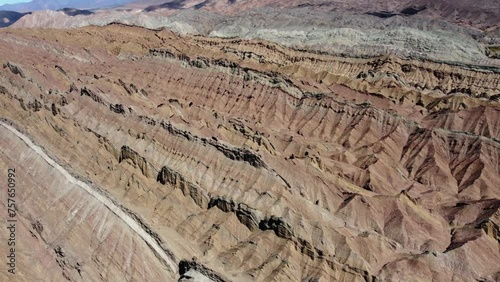 Repeated pattern of extreme rock canyon terrain, Canon del Indio, ARG photo