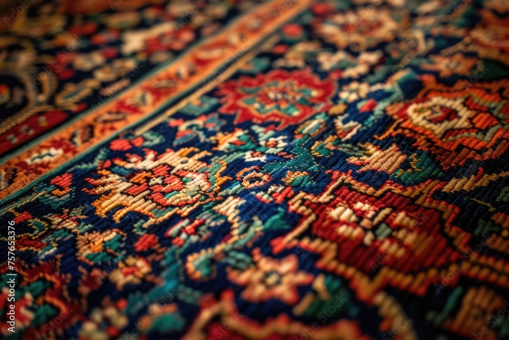 The intricate weave of a Persian rug The intricate weave of a Persian rug