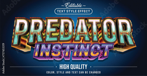 Editable text style effect - Predator Instinct text style theme.