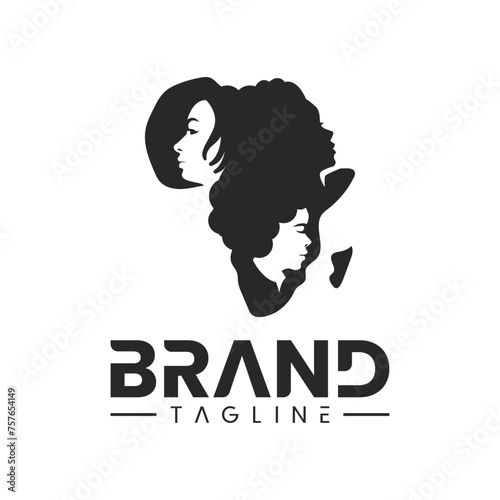 the power of African woman solidarity vector logo