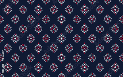 Geometric ethnic ikat seamless pattern traditional Design forDesign for background, fabric, carpet, textiles, pillows, clothes, wrapping, labels, packaging, wallpaper, notepads, vector 