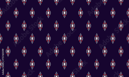 Geometric ethnic ikat seamless pattern traditional Design forDesign for background, fabric, carpet, textiles, pillows, clothes, wrapping, labels, packaging, wallpaper, notepads, vector 