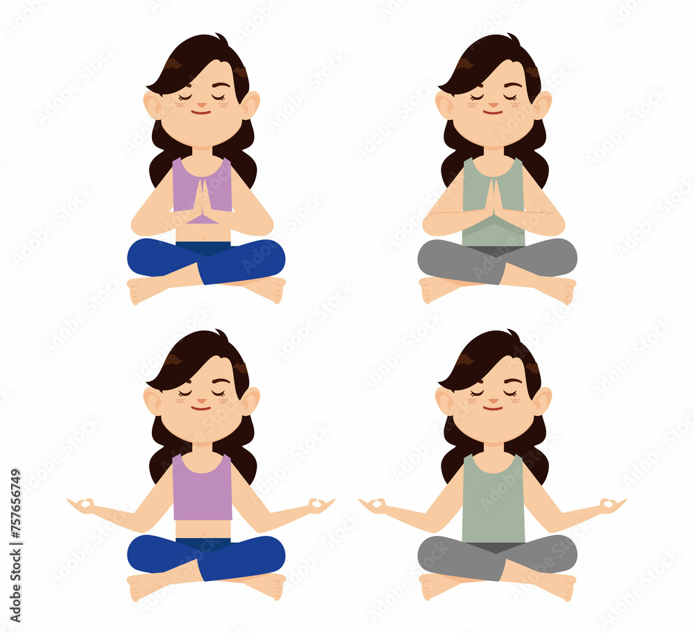 Flat people meditating illustration, yoga
Flat people meditating illustration, yoga