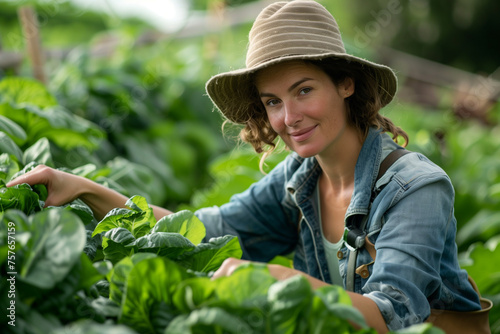 Female organic farmer 