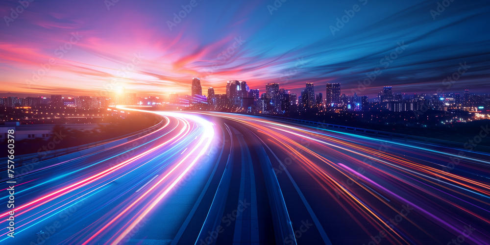 Abstract light streams city background Abstract light streams city background