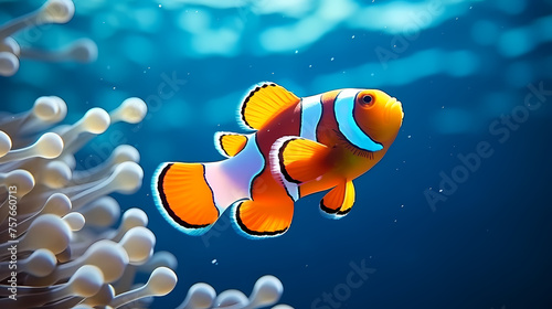 clownfish on coral reef © xuan