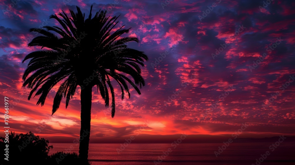 Beach Sunset Palm Tree Silhouette Photography