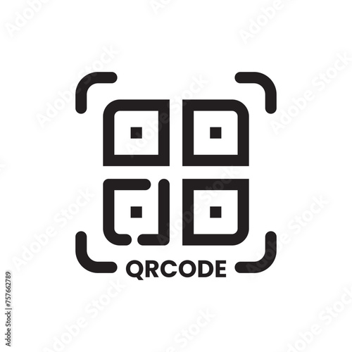 Vector QR code sample for smartphone scanning isolated on white background. Eps10 vector illustration.