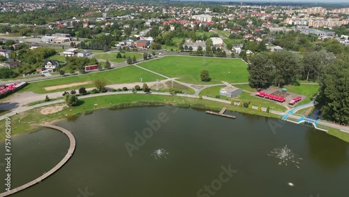 Beautiful Landscape Borki Lagoon Radom Aerial View Poland photo