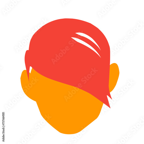 vector red color men's hairstyle