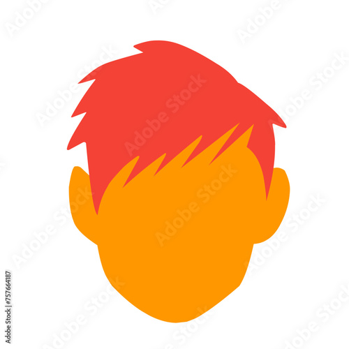 vector red color men's hairstyle