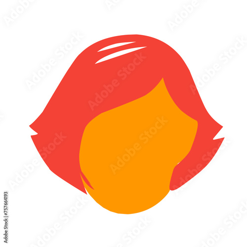 vector red color men's hairstyle