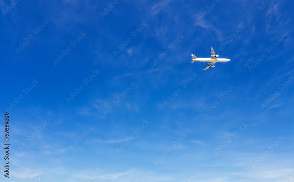 Fototapeta premium 青空を背景にした飛行機