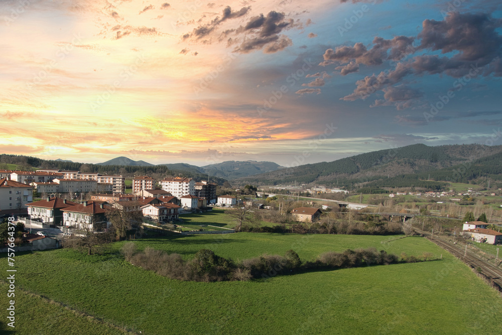 Fototapeta premium View of the neighbourhood of San José and San Roque de Amurrio, Basque Country