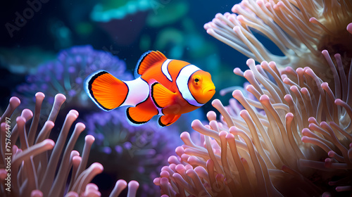 clownfish in sea anemone © xuan