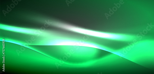 Neon-lit waves surge across background, mesmerizing dance of luminescence and motion. Dynamic backdrop captures essence of energy and modern aesthetics