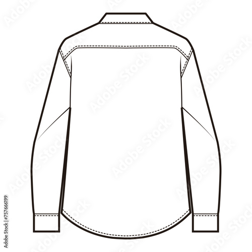 Button Down Collar Shirt Flat Sketch Vector Design Illustration

