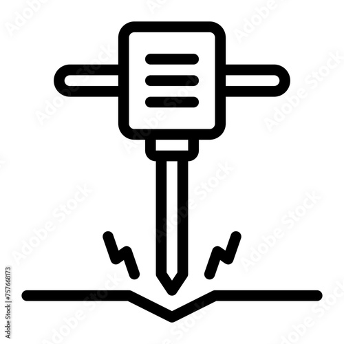 jackhammer line icon