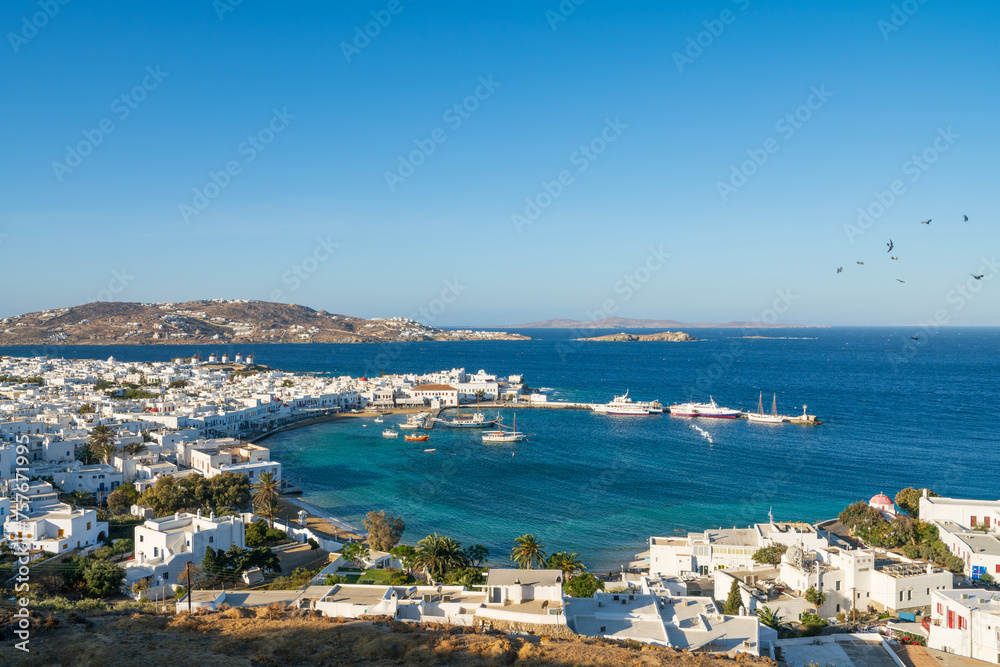 Coast of Mykonos town. Mykonos island, Cyclades, Greece