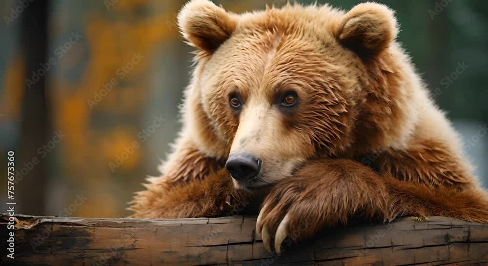 A bear in a thinking pose, paw on chin, symbolizing deep thought