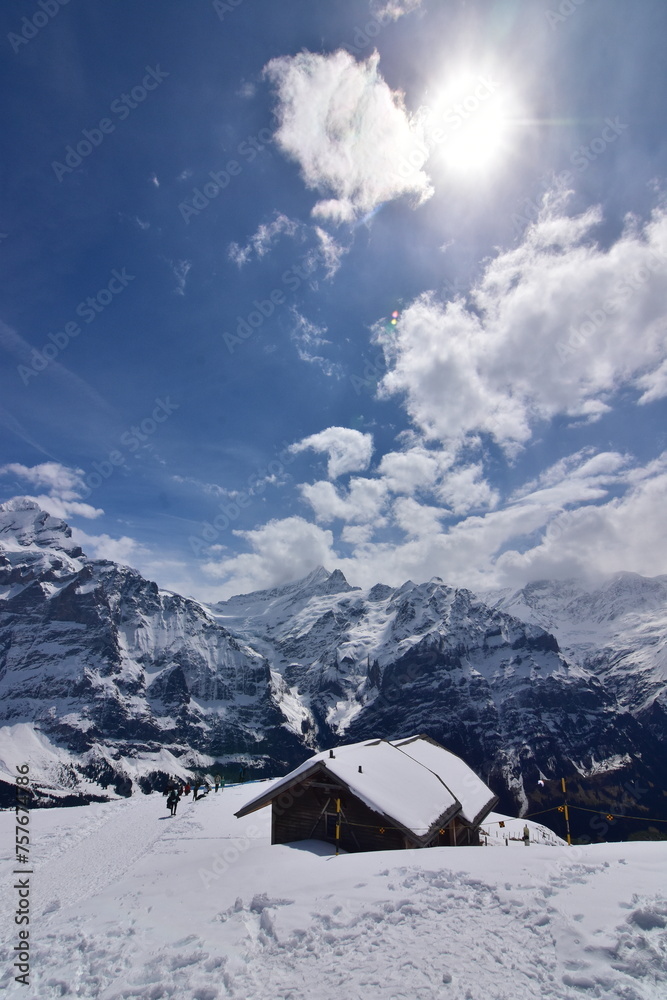 Rustic Alpine Escape: Cozy Cabin Nestled in Snowy Mountain Valley