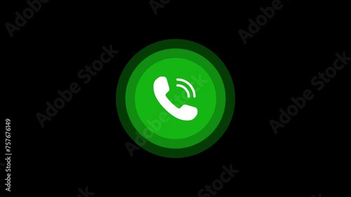 Incoming call icon animation on transparent background