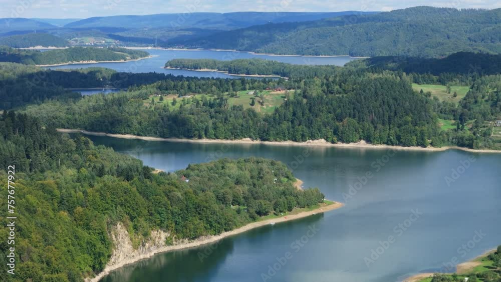 Beautiful Landscape Mountains Bieszczady Wolkowyja Lake Solina Aerial Poland Beautiful Landscape Mountains Bieszczady Wolkowyja Lake Solina Aerial Poland