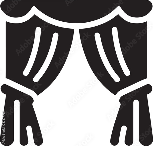 Theater Stage Curtains Silhouette Vector