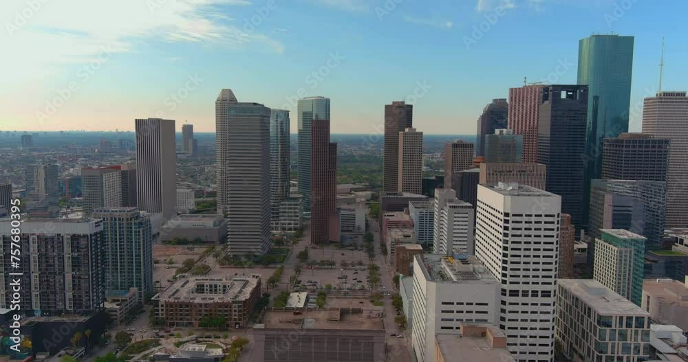 Drone view of buildings in downtown Houston, Texas Drone view of buildings in downtown Houston, Texas