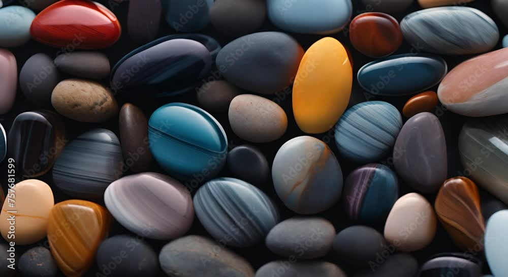 Smooth pebbles, soothing colors, zen-like calmness Smooth pebbles, soothing colors, zen-like calmness