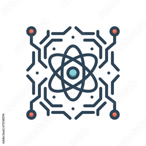 Color illustration icon for quantum