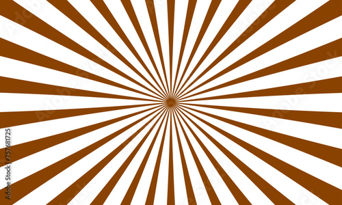  sunburst brown vector background with copyspace rays isolated on white. sunray copy space