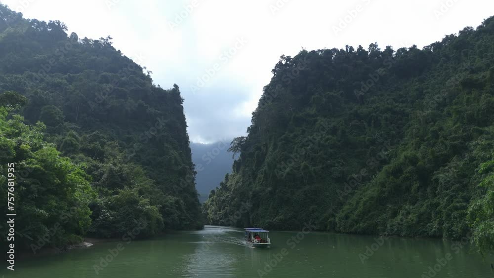 Pushing back, tilting down and ascending aerial shot establishing the size and scale of Little Ma Pi Leng canyon Pushing back, tilting down and ascending aerial shot establishing the size and scale of Little Ma Pi Leng canyon