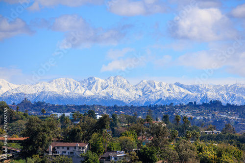 Snow Covered Mountains in Los Angeles California (ID: 757682353)