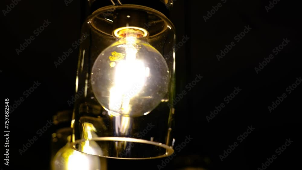 Extreme close up of Edison bulb fixture.
