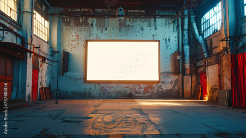 white blank billboard poster indoor, generative ai