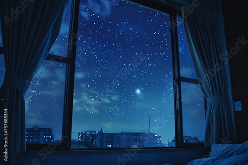 View through window in the night