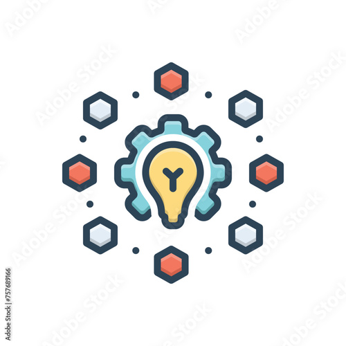 Color illustration icon for idea generation
