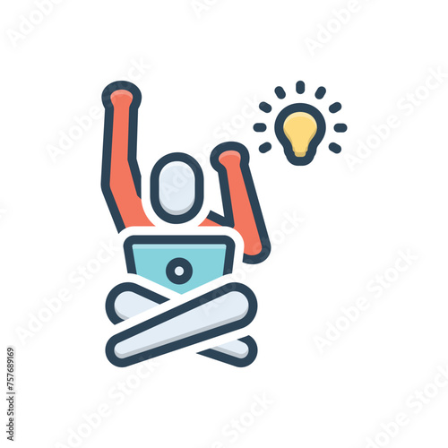 Color illustration icon for having idea