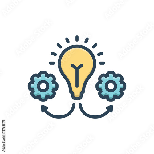 Color illustration icon for idea execution