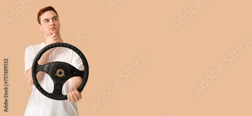 Thoughtful young man with s...