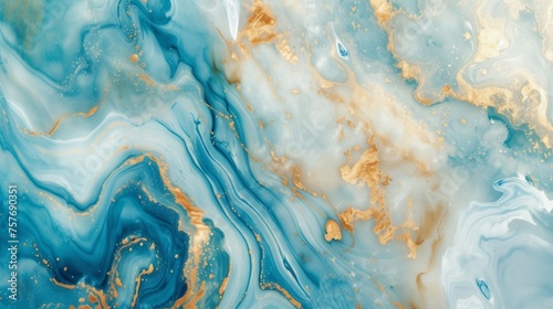 Abstract marble wallpaper background , luxury marble texture gold and blue tone © sundas