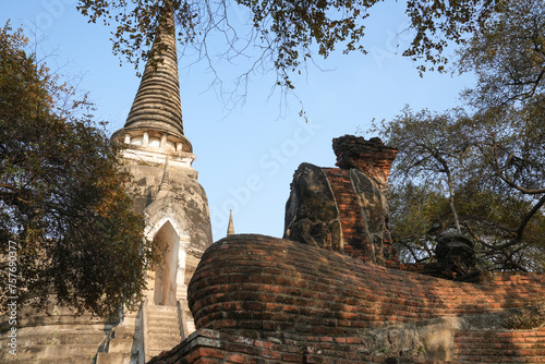 Wat Phra Si Sanphet One of the World Heritage Sites of Ayutthaya Province  Thailand  built in 1492  currently remaining in condition as seen in the picture  taken on 23-02-2024.