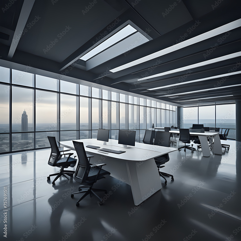 Futuristic business office space - generated by ai